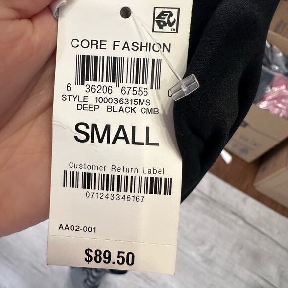 Charter Club Black/White Check Plaid V-Neck Dress Deep Black WMNS S Fit & Flare - Picture 7 of 8